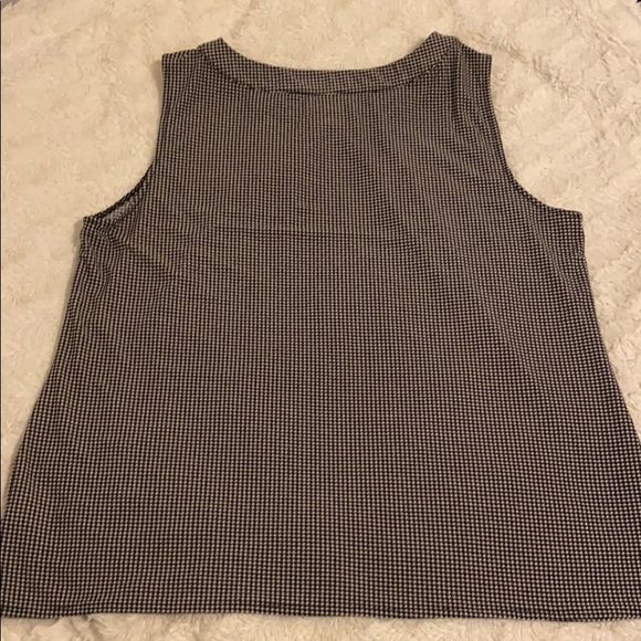 Talbots black and white houndstooth sleeveless top XL - Picture 3 of 8